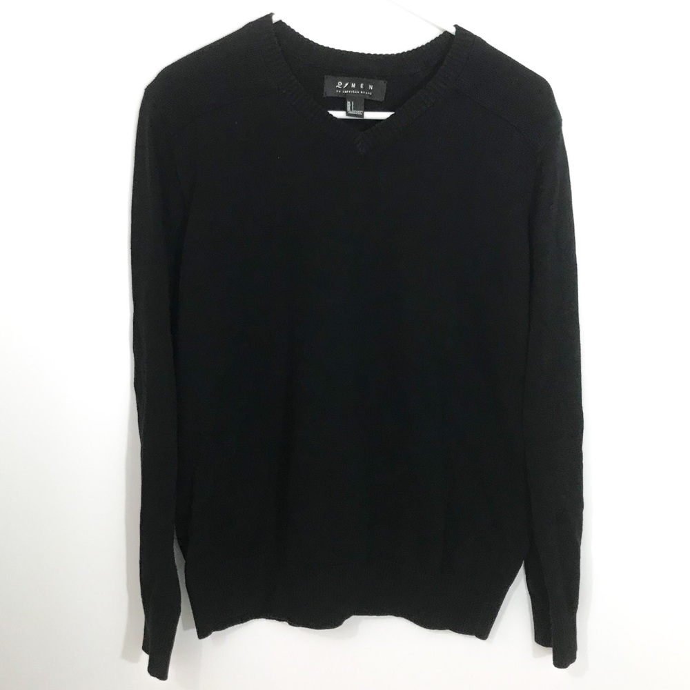 Forever 21 Men Black V Neck Sweater [CW]